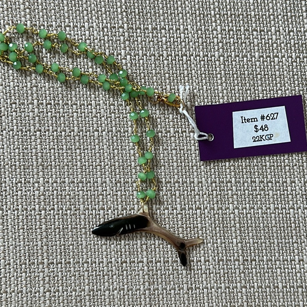 Unique Vintage Beaded Necklace #627 Handmade by Violette Grace